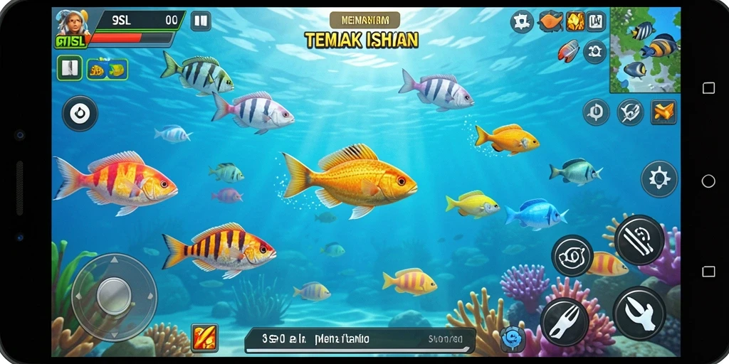 Screenshot gameplay dari 9SL yang menampilkan aksi tembak ikan seru.