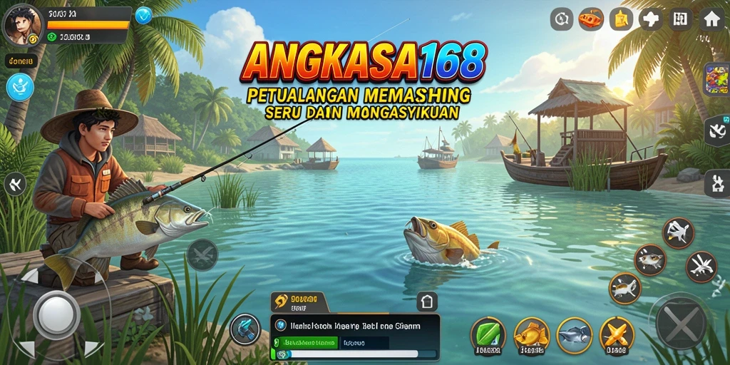 Screenshot gameplay ANGKASA168 yang menunjukkan aksi memancing seru.