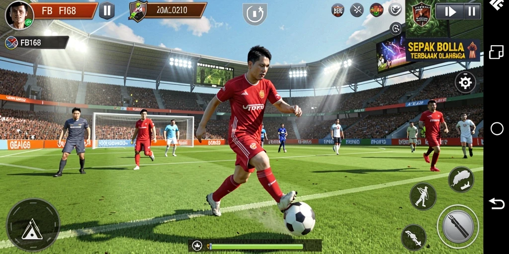 Tampilan langsung dari gameplay seru FB168 saat pertandingan.
