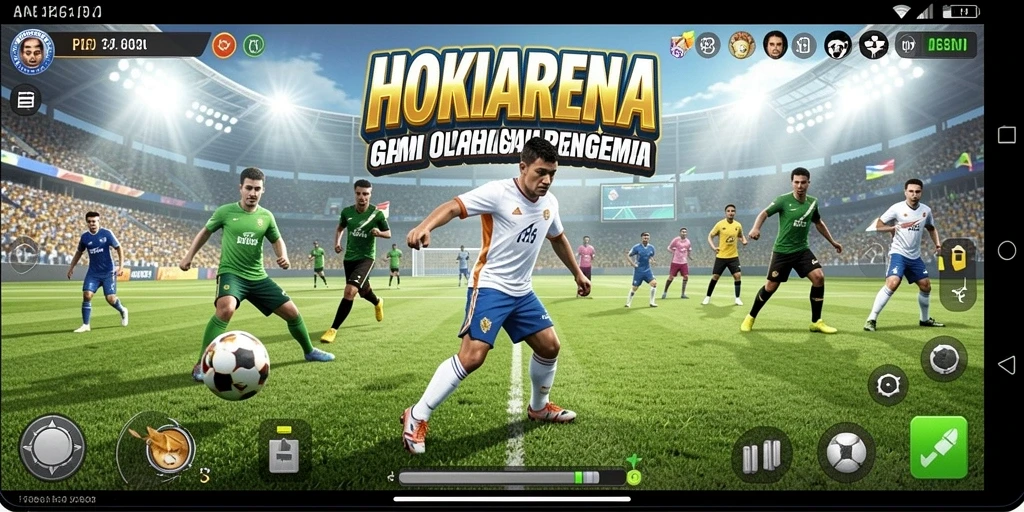 Tangkapan layar HOKIARENA menampilkan aksi seru di arena olahraga.