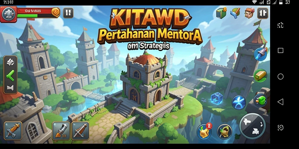 Screenshot gameplay KITAWD menunjukkan aksi pertahanan menara yang seru.