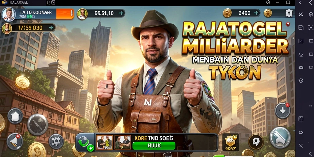Tampilan gameplay menakjubkan di RAJATOGEL menunjukkan dunia Tycoon yang realistis.