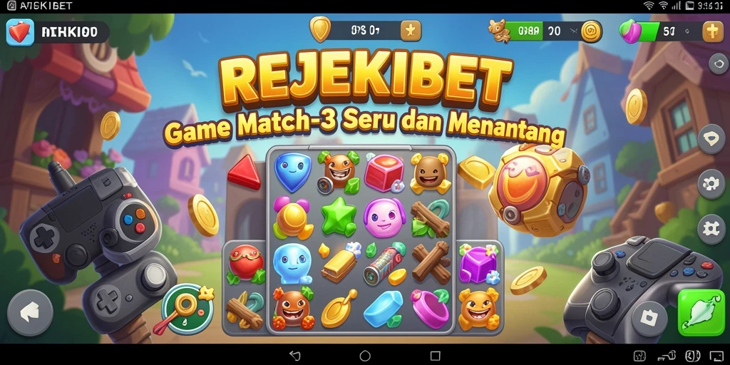 Gameplay seru REJEKIBET dalam memecahkan tantangan Match-3.