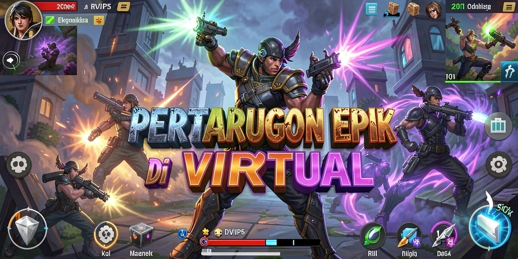 Screenshot utama RVIP5 menampilkan pertarungan epik yang memukau.