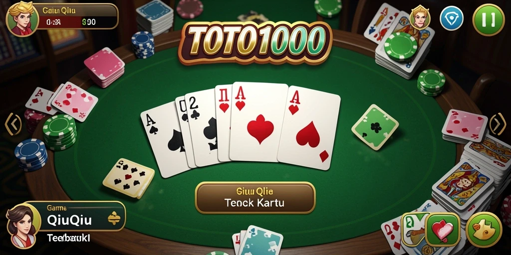 Screenshot gameplay TOTO1000 menampilkan momen seru permainan QiuQiu.